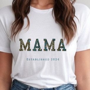 Mama customized year - trendy floral T-Shirt