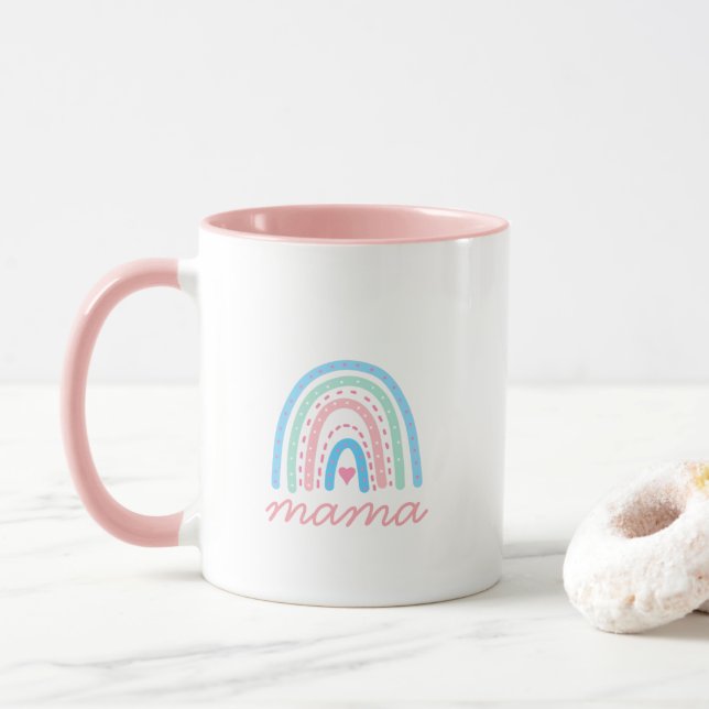 Mama Cute Rainbow Coffee Mug (With Donut)