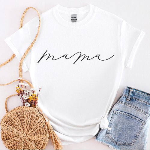 Mama Cute Script T_Shirt