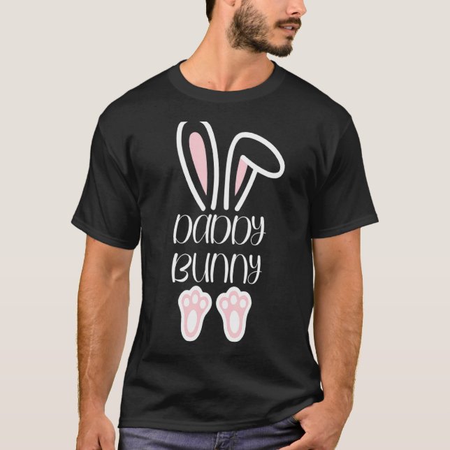 Mama Daddy Bunny Easter Day Dad Pregnant Mom Match T-Shirt (Front)