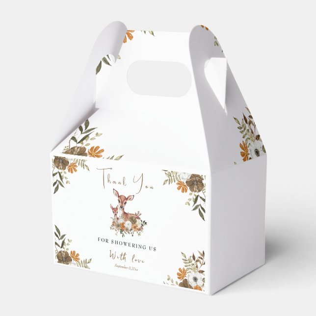 mama deer and baby deer baby shower favor boxes (Front Side)