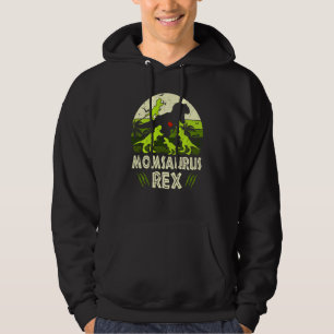 Mama Dinosaur Rex Momsaurus 4 Kids Matching Family Hoodie