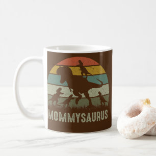 Mama Dinosaur T Rex Mommysaurus 4 kids Family Coffee Mug