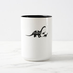Mama Diplodocus Dinosaur Funny Mothers Day Gifts Two-Tone Coffee Mug