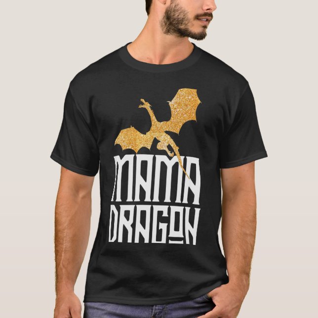 Mama Dragon Christmas Matching Family Tribe Mom Wi T-Shirt (Front)