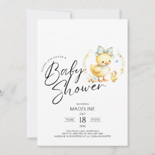 Mama Duck and Duckling Baby Shower Invitation