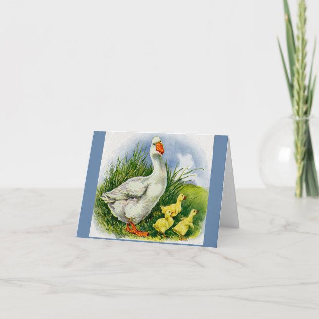 mama duck and ducklings note card (Front)