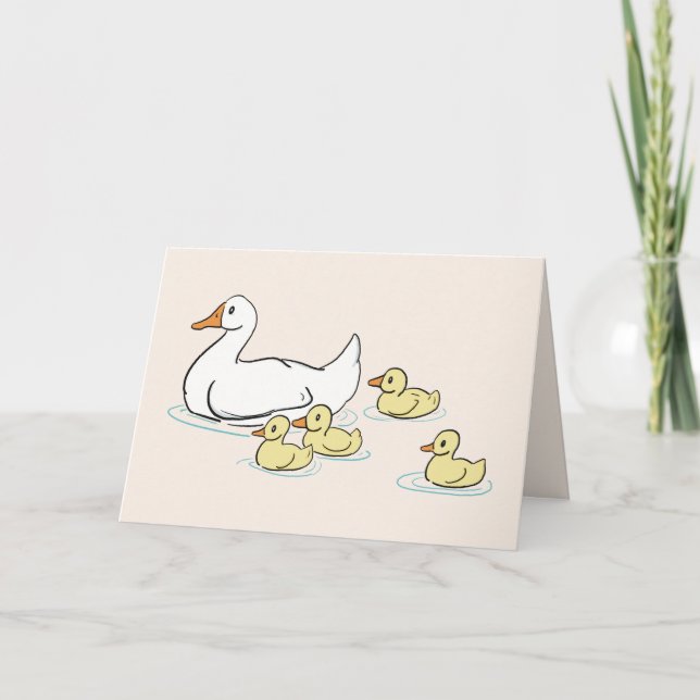 Mama Duck & Baby's Blank Card (Front)