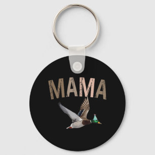 Mama Duck Hunting One Lucky Duck 1st Birthday Fami Keychain