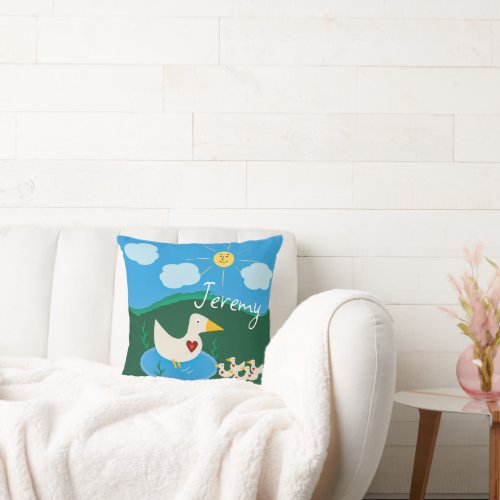 Mama Duck Loves You Throw Pillow
