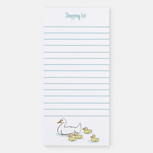Mama Duck Shopping List Magnetic Notepad (Front)