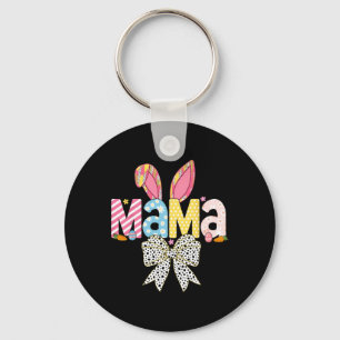 Mama Easter Coquette Bow Bunny Matching Family Eas Keychain