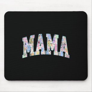 Mama Easter Retro Varsity Big Letters Colorful Cut Mouse Pad