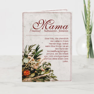 Mama - einfach unersetzlich - Bouquet Card