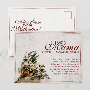 Mama - einfach unersetzlich - Bouquet Holiday Postcard