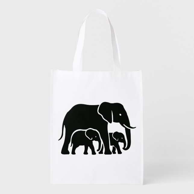 mama elephant design grocery bag (Front)