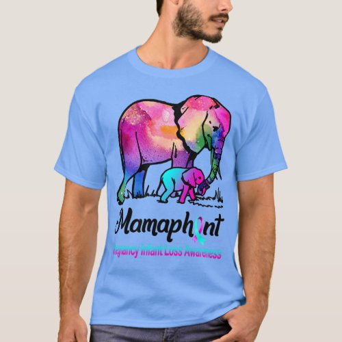Mama Elephant Mamaphant Pregnancy Infant Loss Awar T_Shirt
