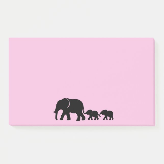 Mama Elephant with Babies Post it Notes (Front)