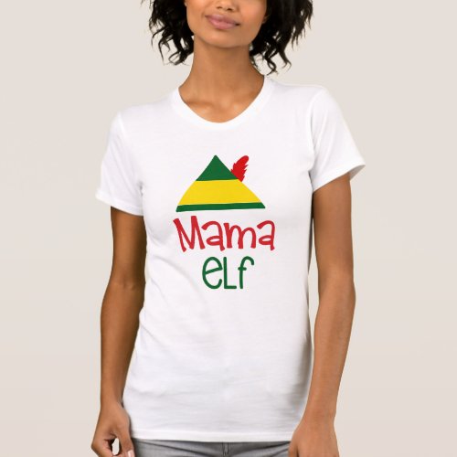 Mama Elf Christmas Holiday Family Fun T_Shirt