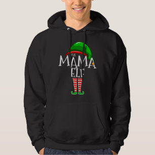 Mama Elf Family Matching Christmas Gift Grandma Fu Hoodie