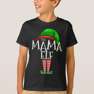 Mama Elf Family Matching Christmas Gift Grandma Fu T-Shirt