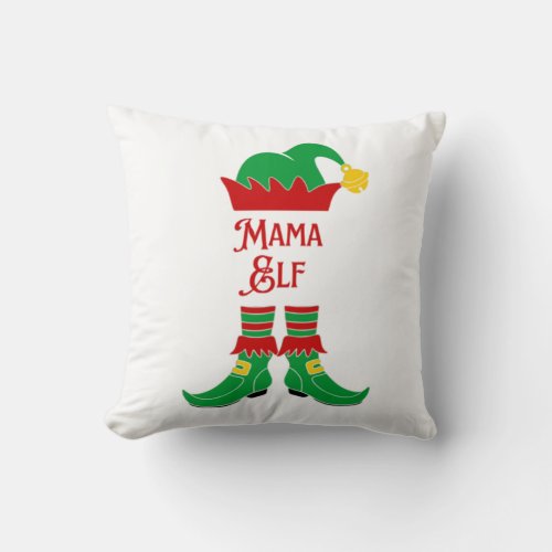  Mama Elf Holiday Sleep Throw Pillow