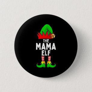 Mama Elf Matching Family Christmas Women Button