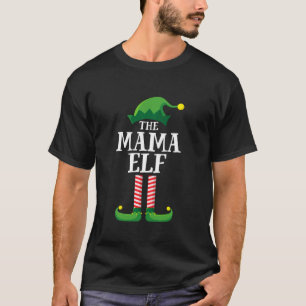 Mama Elf Matching Family Group Christmas Party Mom T-Shirt