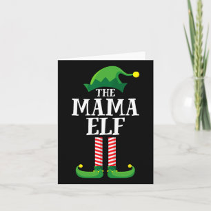 Mama Elf Matching Family Group Christmas Party Mum Card