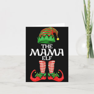 Mama Elf Mother Christmas Family Matching Group Pr Card