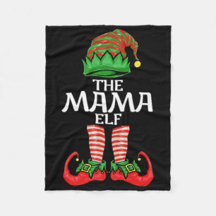 Mama Elf Mother Christmas Family Matching Group Pr Fleece Blanket