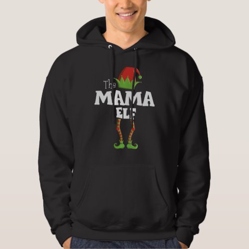 Mama Elf Xmas Pajama Family Matching Christmas Gro Hoodie