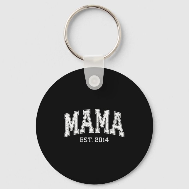 Mama Est 2014 Mom D Mothers Day Ized Premium Tri-b Keychain (Front)