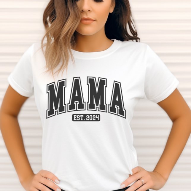 Mama Est. 2024 T-Shirt- New Mom Gift- Pregnancy  T-Shirt (Creator Uploaded)