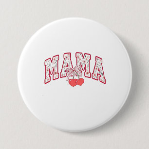 Mama est 2025 Mothers Day Coquette bow Button