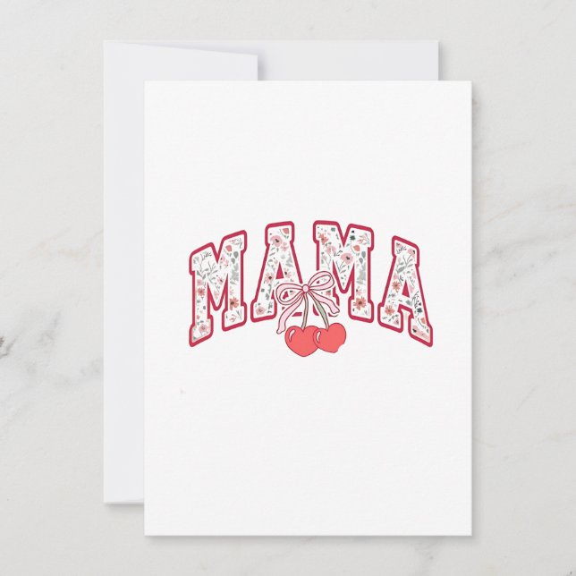 Mama est 2025 Mothers Day Coquette bow Invitation (Front)