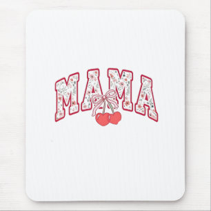 Mama est 2025 Mothers Day Coquette bow Mouse Pad