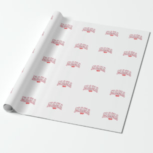 Mama est 2025 Mothers Day Coquette bow Wrapping Paper