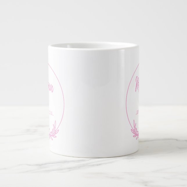 Mama Est.2025 shirt -Mother gift Pink Minimal -  Giant Coffee Mug (Front)