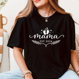 Mama Est 2026 New Mom Pregnancy Reveal T-Shirt