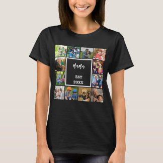 Mama Established In | Modern Mothers Day Photo T-Shirt