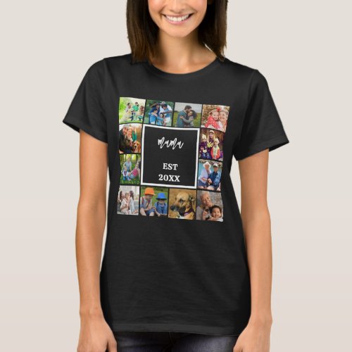 Mama Established In  Modern Mothers Day Photo T_Shirt