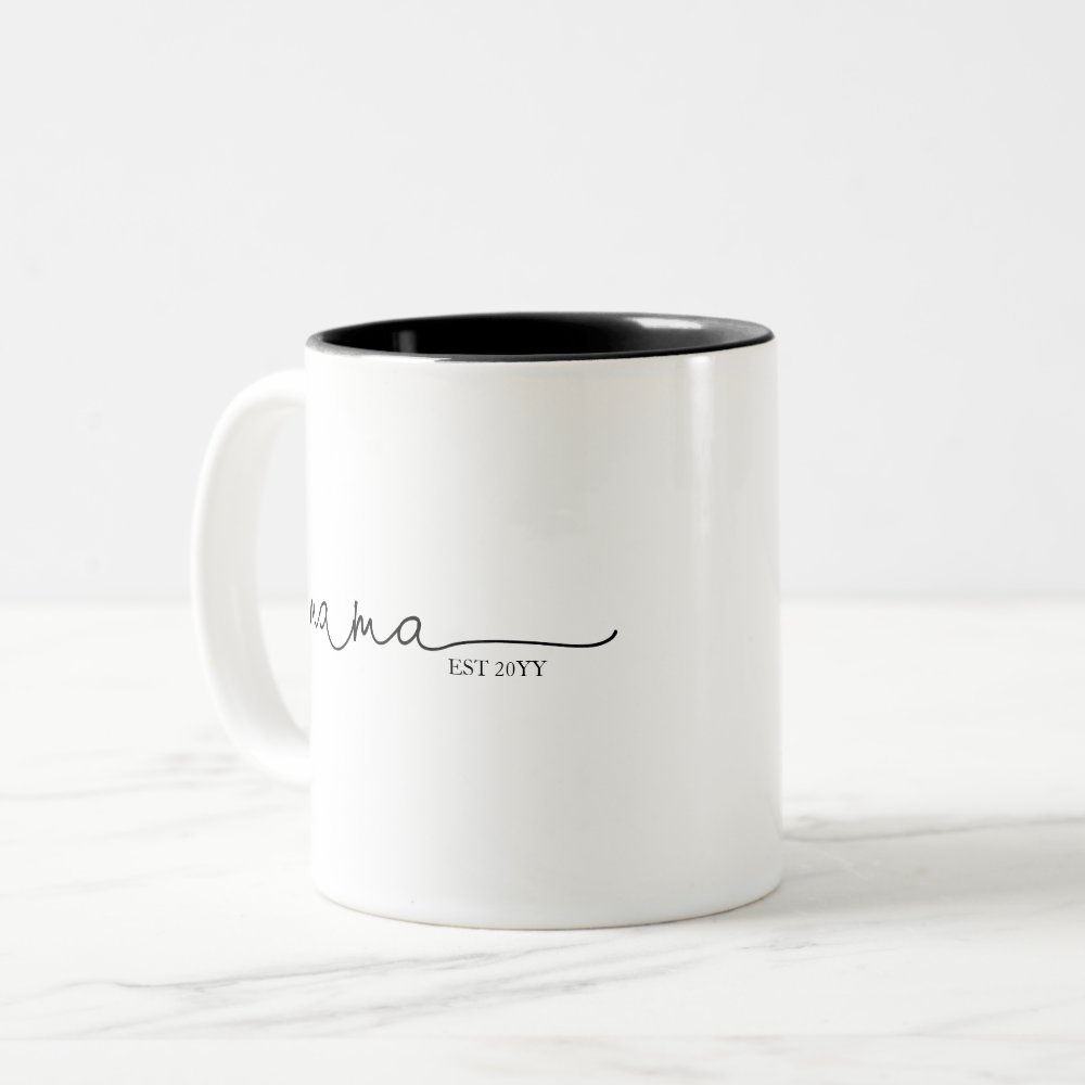Disover Mama Established | Mom Gift Two-Tone Coffee Mug
