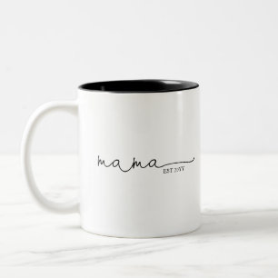 Mama Established   Mom Gift Two-Tone Coffee Mug