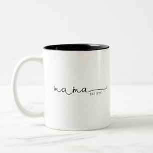 Mama Established   Mom Gift Two-Tone Coffee Mug