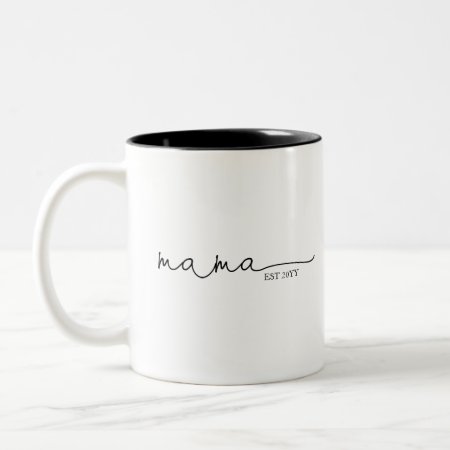 Mama Established | Mom Gift Two-tone Coffee Mug