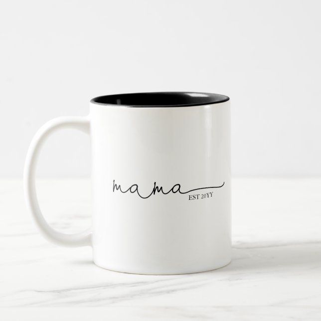 Mama Established | Mom Gift Two-Tone Coffee Mug (Left)