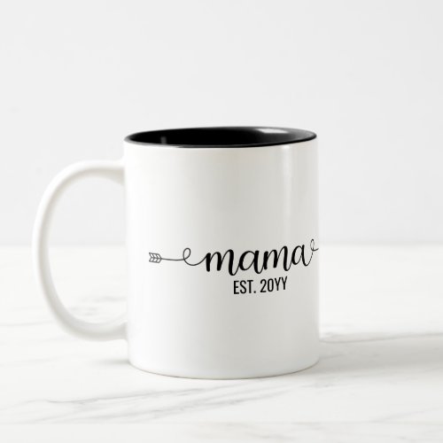 Mama established Mom to be personalised gifts Two_Tone Coffee Mug