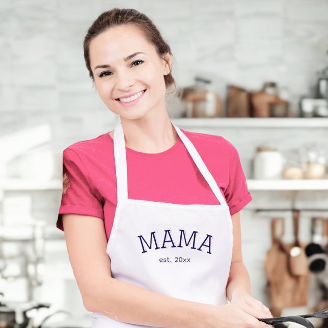 Mama Established 🍳 Personalized Mothers Day Gift Adult Apron (Mama Established 🍳 Personalized Mothers Day Gift Adult Apron)