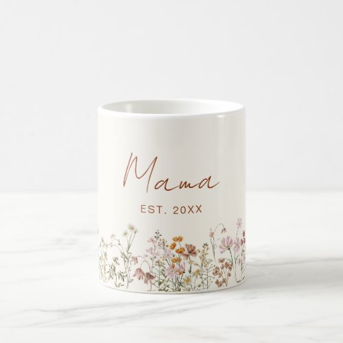 Mama Established Wildflower Terracotta Baby Shower Coffee Mug